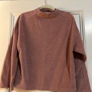 Madewell Ribbed Knit Top in Dusty Pink